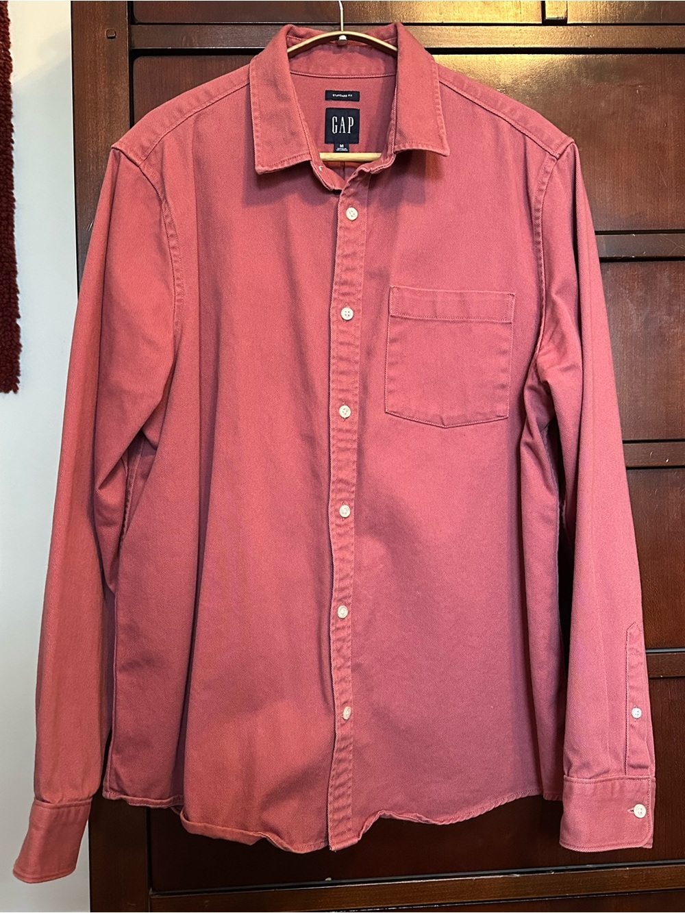 Gap Washed Red Heavy Twill Overshirt Mens Size Medium